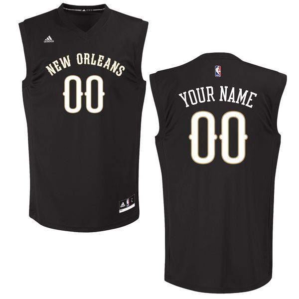 Men New Orleans Pelicans Adidas Black Custom Chase NBA Jersey->customized nba jersey->Custom Jersey